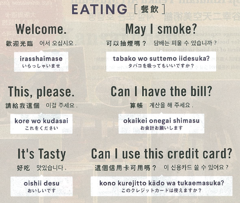 旅途中有用的日语单词